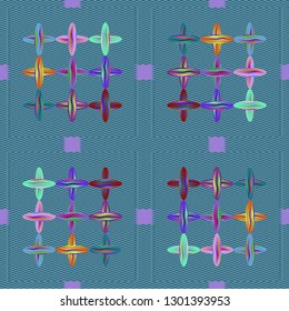 Jeans fabric texture - seamless pattern. Denim textile background with stitches.