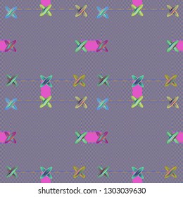Jeans fabric texture - seamless pattern. Denim textile background with stitches.