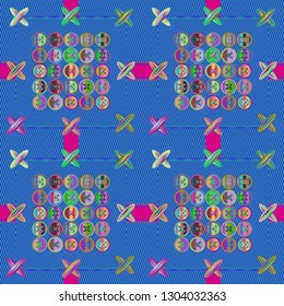 Jeans fabric texture with stitch and button.