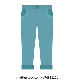 Jeans fashion clothes for modern man and woman Flat clothes icon for web vector illustration