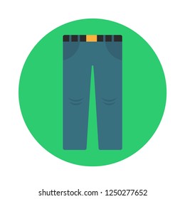 Jeans flat icon. You can be used jeans iconfor several purposes like: websites, UI, UX, print templates, presentation templates, promotional materials, info-graphics, web and mobile phone apps.