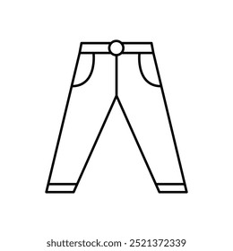 Jeans flat vector icon design. Trousers symbol design and clip art with editable stroke