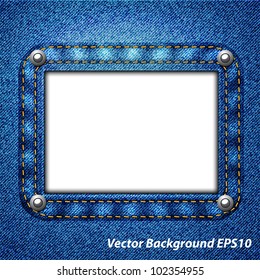 Jeans frame on a white background
