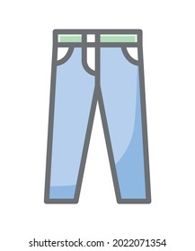 Jeans, garments fully editable vector icon

