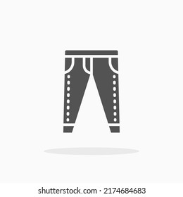 Jeans glyph icon. Can be used for digital product, presentation, print design and more.