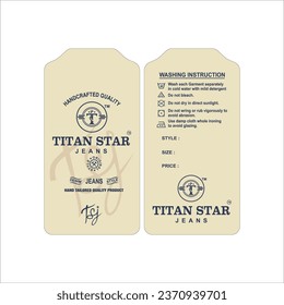 Jeans hang tag design template download vector template 