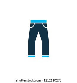 Jeans icon colored symbol. Premium quality isolated trousers element in trendy style.