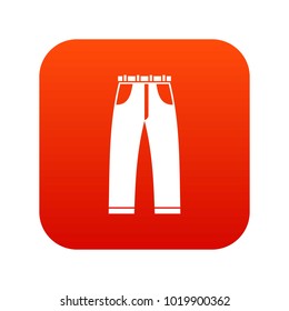 Jeans icon digital red for any design isolated on white vector illustration