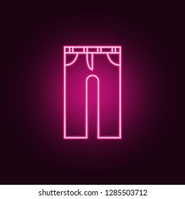 jeans icon. Elements of clothes in neon style icons. Simple icon for websites, web design, mobile app, info graphics