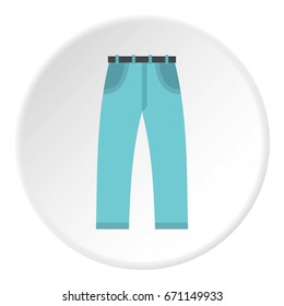 Jeans icon in flat circle isolated vector illustration for web