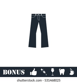 Jeans icon flat. Vector illustration symbol and bonus pictogram