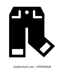 Icono de jeans ilustración vectorial aislada. Icono de vector de estilo negro de alta calidad