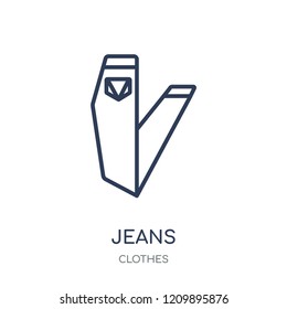 Jeans icon. Jeans linear symbol design from Clothes collection. Simple outline element vector illustration on white background.