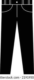 jeans icon on white background. pants sign. denim symbol. flat style.