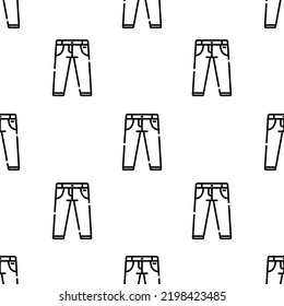 jeans icon pattern. Seamless jeans pattern on white background.