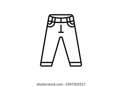 Jeans Icon. Icon related to clothes icon set. line icon style. Simple vector design editable