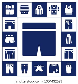 jeans icon set. 17 filled jeans icons.  Collection Of - Clothes, Shorts, Pants, Skirt, Short, Trousers, Hoodie, Tunic