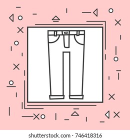 Icono De Jeans Línea Delgada En Ilustración Del Vector De Marco Rosa