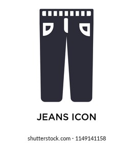 Jeans icon vector isolated on white background for your web and mobile app design, Jeans logo concept