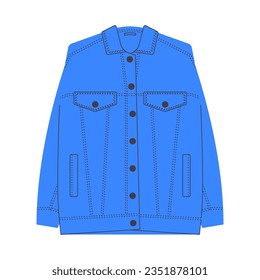 Jeans jacket in bright neon colors in the style of the 90s. Kidcore aesthetic, y2k style. Trendy illustration for cotton, social media marketing, branding, packaging, covers. Vector