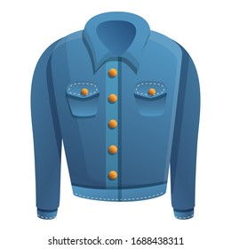 Icono de chaqueta de jeans. Caricatura de jeans icono vectorial de la chaqueta para el diseño web aislado en fondo blanco