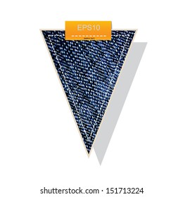 Jeans label background for banner on white - Vector illustration