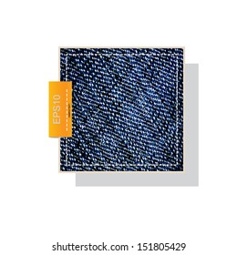 Jeans label background for banner on white - Vector illustration