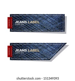 Jeans label on white background - Vector illustration