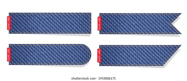 Jeans label on white background. Vector illustration