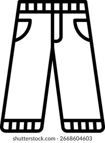 Design de vetor de ícone de linha de calça jeans