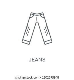 Jeans linear icon. Jeans concept stroke symbol design. Thin graphic elements vector illustration, outline pattern on a white background, eps 10.
