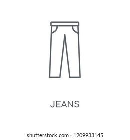 Jeans linear icon. Jeans concept stroke symbol design. Thin graphic elements vector illustration, outline pattern on a white background, eps 10.