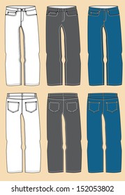 Jeans for man.Vector modern clothes isolated