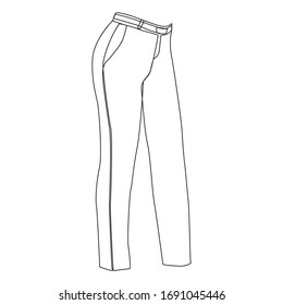 Jeans One Line Drawing On White Stock 