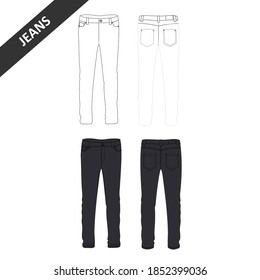 Jeans Pants Fashion Black and White, Template for Commercial Use
