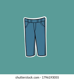 Jeans Pants Icon Vector para Sticker