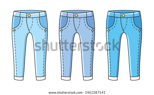 Jeans Pants Isolated Cartoon Vector Colors Stock Vector (Royalty Free ...