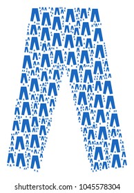 Jeans pattern combined in the set of jeans pictograms. Vector iconized composition done from simple icons.