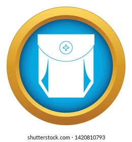 Jeans pocket with button icon blue vector isolated on white background for any design