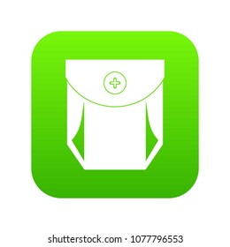 Jeans pocket with button icon digital green for any design isolated on white vector illustration