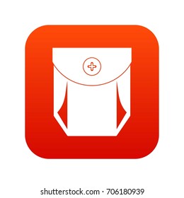Jeans pocket with button icon digital red for any design isolated on white vector illustration