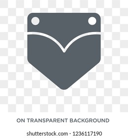 Jeans pocket icon. Jeans pocket design concept from Sew collection. Simple element vector illustration on transparent background.