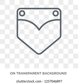 Jeans pocket icon. Jeans pocket design concept from Sew collection. Simple element vector illustration on transparent background.