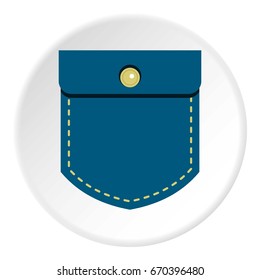 Jeans pocket icon in flat circle isolated vector illustration for web
