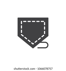 Jeans pocket vector icon. filled flat sign for mobile concept and web design. Sew a pocket simple solid icon. Symbol, logo illustration. Pixel perfect vector graphics