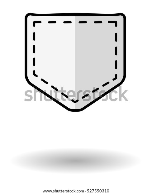 Jeans Pocket Vector Icon Shadow White Stock Vector (Royalty Free) 527550310