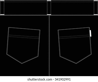 Jeans pocket. Vector illustration.