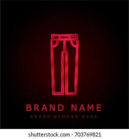 Jeans red chromium metallic logo