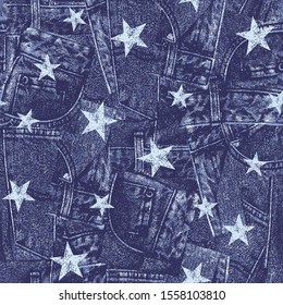 Jeans With A Seamless Patchwork Pattern,