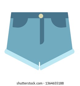 Jeans shorts flat illustration